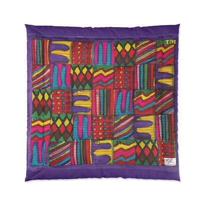 Comforter: "Psychedelic Calendar Vibrant(tm)" - Four Sizes - Purple