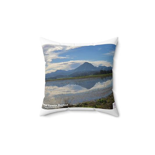 Faux Suede Square Pillow-Mount_Vernon_Reflect-MiE Designs Shop miedesignsshop.com Mirrored by oversized puddle, Mount Vernon in Sutter Co.