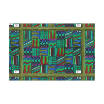 Gift Wrap Papers - "Psychedelic Calendar Chilled(tm)" - Large Square - Three Sizes