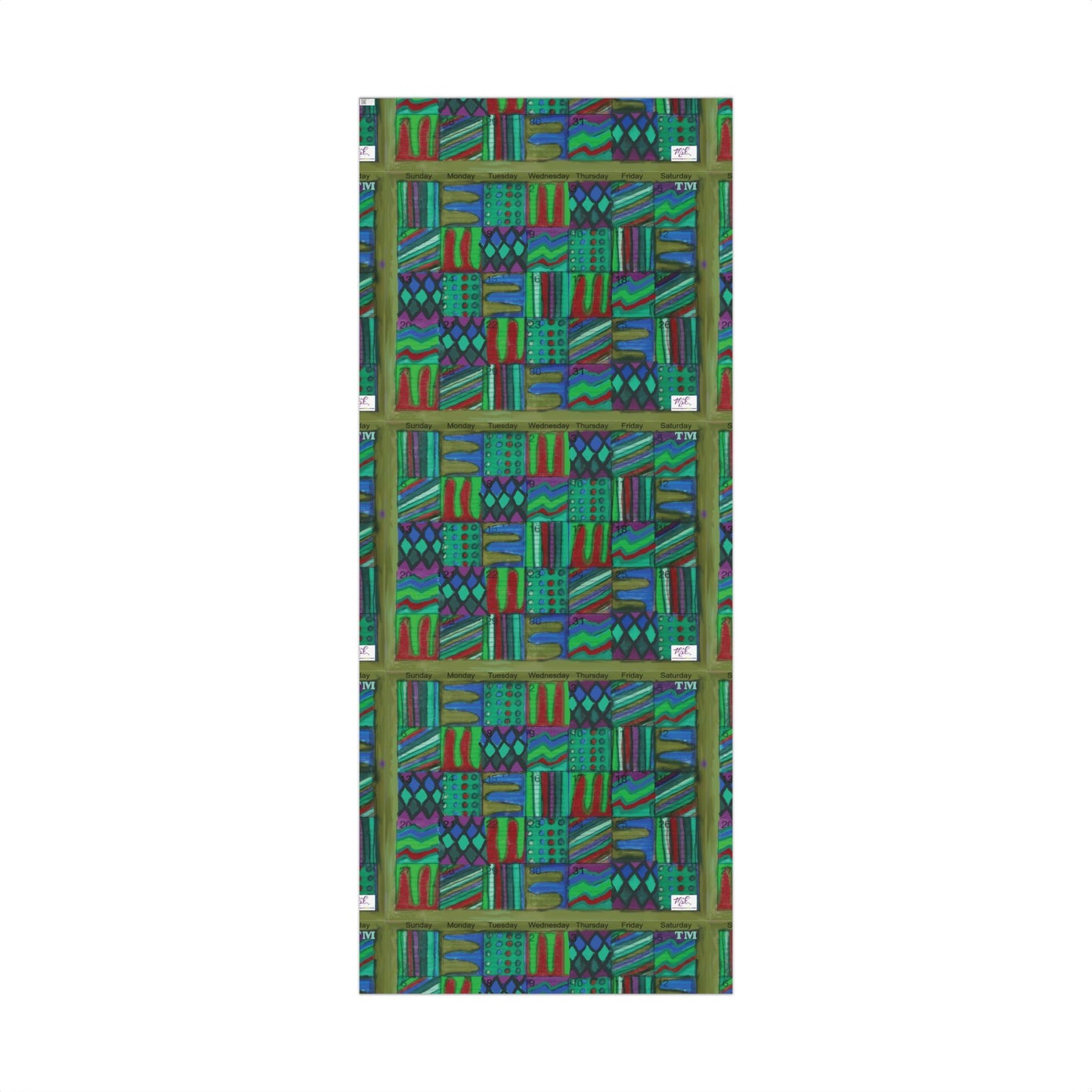 Gift Wrap Papers - "Psychedelic Calendar Chilled(tm)" - Large Square - Three Sizes