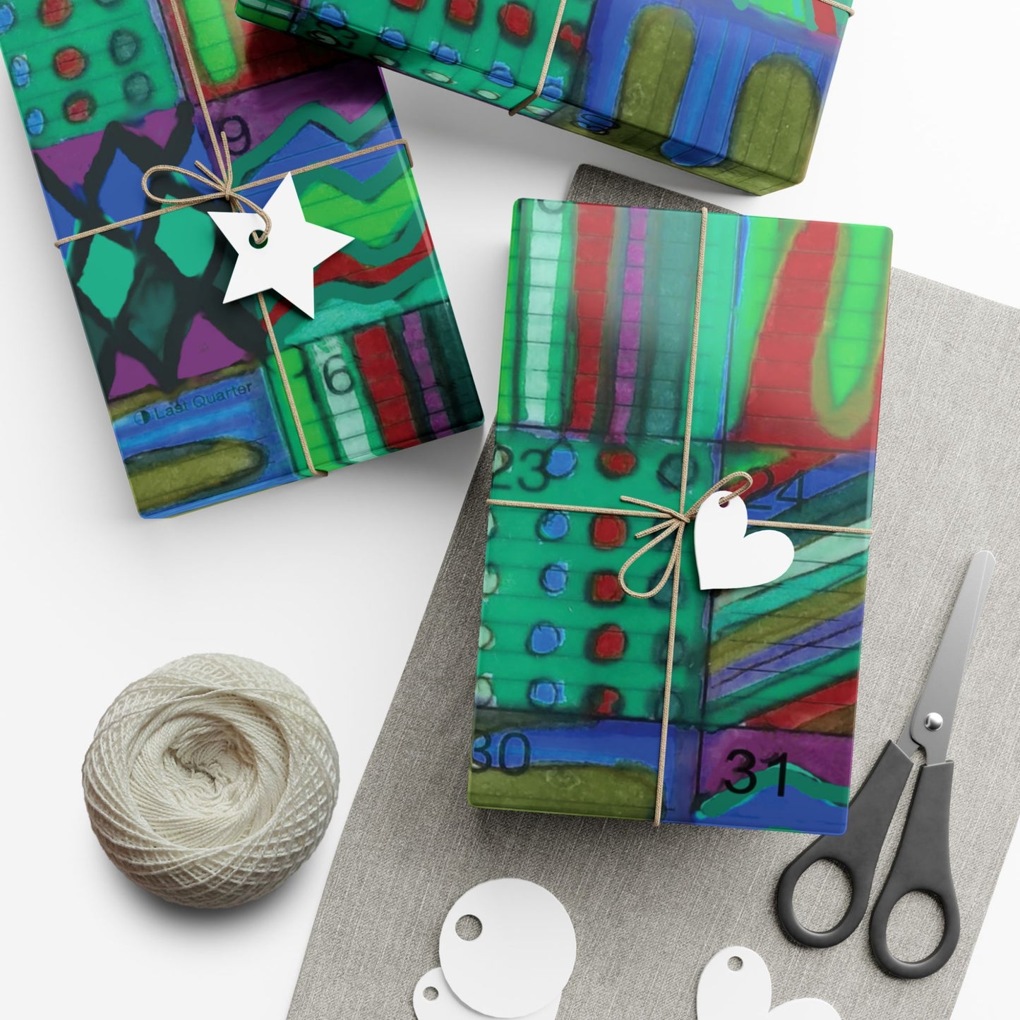 Gift Wrap Papers - "Psychedelic Calendar Chilled(tm)" - Large Square - Three Sizes