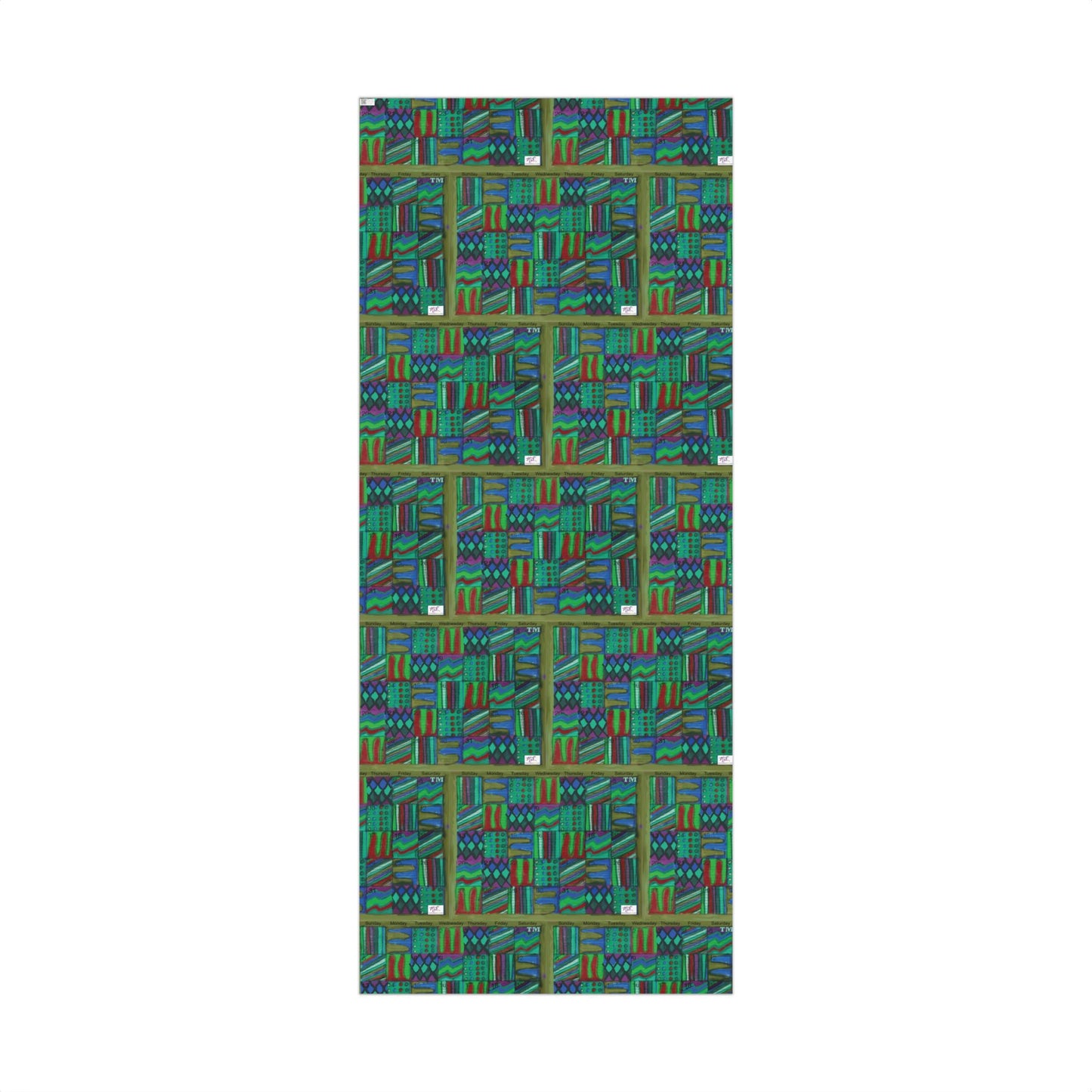 Gift Wrap Papers - "Psychedelic Calendar Chilled(tm)" - Medium Square - Three Sizes