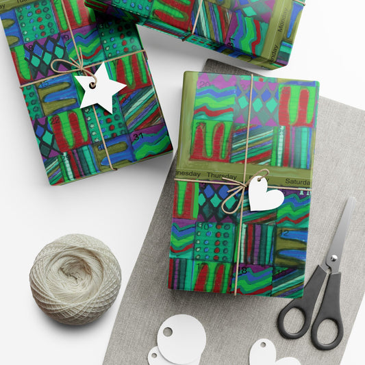 Gift Wrap Papers - "Psychedelic Calendar Chilled(tm)" - Medium Square - Three Sizes