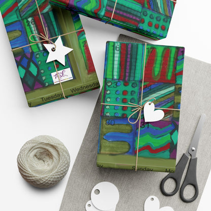 Gift Wrap Papers - "Psychedelic Calendar Chilled(tm)" - Medium Square - Three Sizes