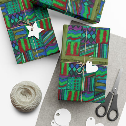 Gift Wrap Papers - "Psychedelic Calendar Chilled(tm)" - Medium Square - Three Sizes