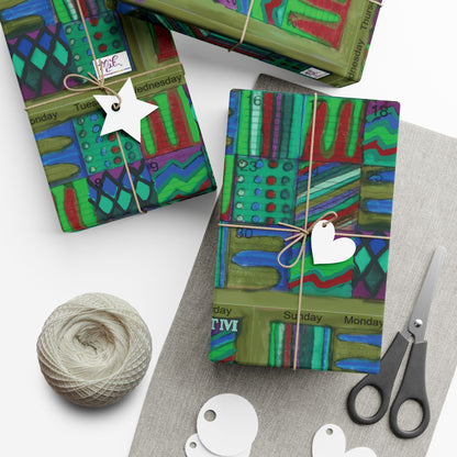 Gift Wrap Papers - "Psychedelic Calendar Chilled(tm)" - Medium Square - Three Sizes