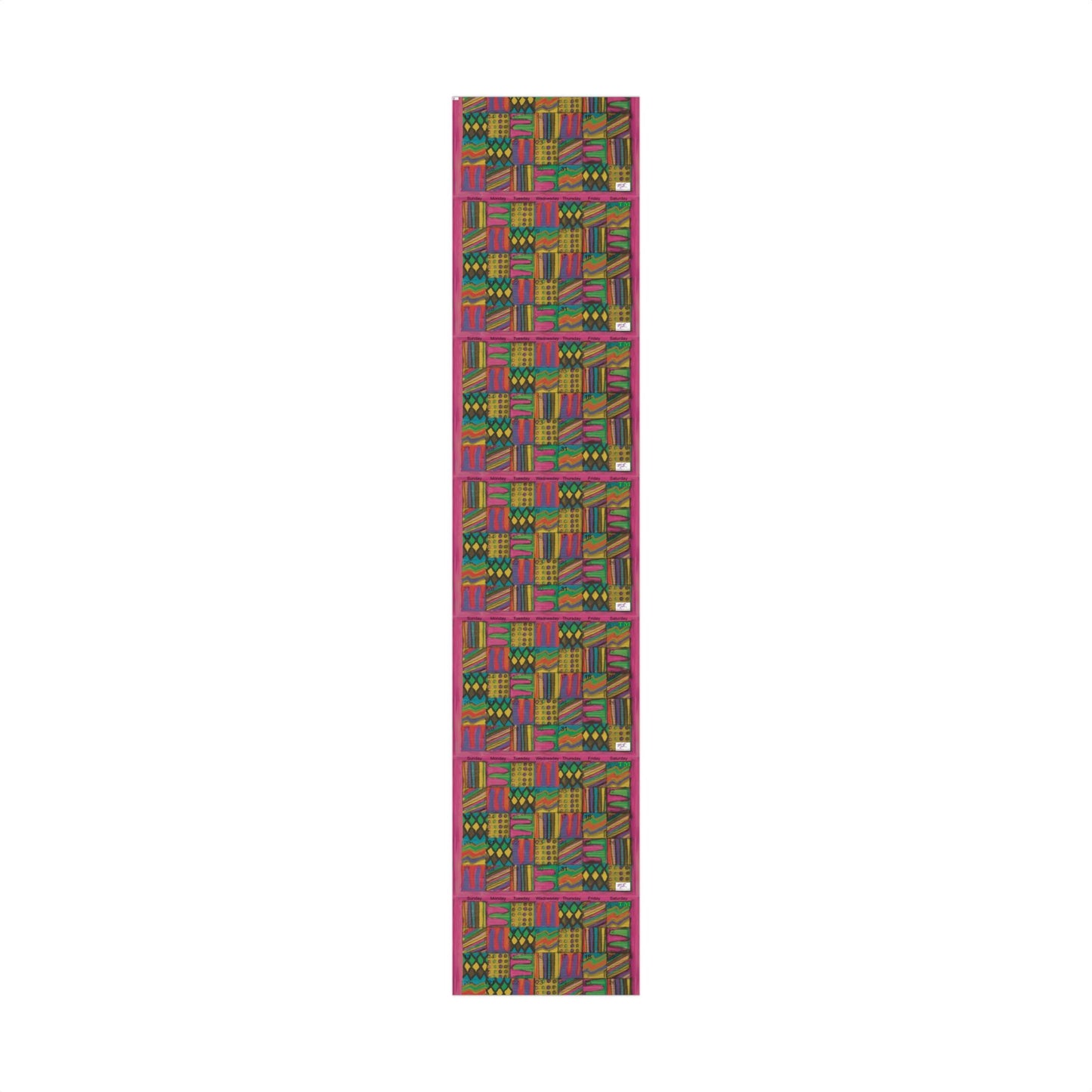 Gift Wrap Papers - "Psychedelic Calendar Garden(tm)" - Large Square - Three Sizes