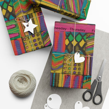 Gift Wrap Papers - "Psychedelic Calendar Garden(tm)" - Large Square - Three Sizes