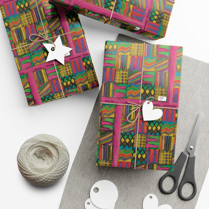 Gift Wrap Papers - "Psychedelic Calendar Garden(tm)" - Small Square - Three Sizes