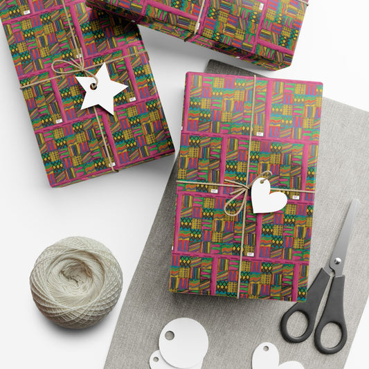 Gift Wrap Papers - "Psychedelic Calendar Garden(tm)" - Small Square - Three Sizes