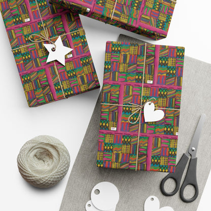 Gift Wrap Papers - "Psychedelic Calendar Garden(tm)" - Small Square - Three Sizes