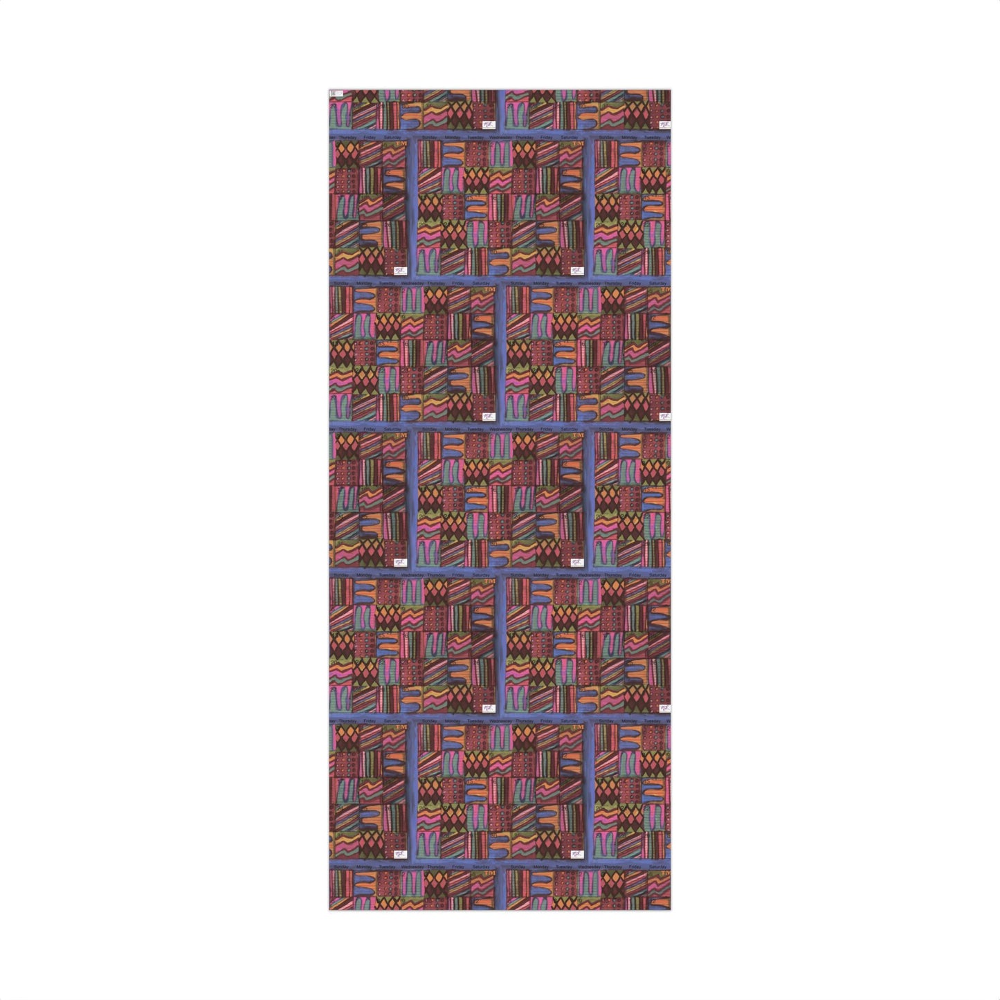 Gift Wrap Papers - "Psychedelic Calendar Muted(tm)" - Medium Square - Three Sizes