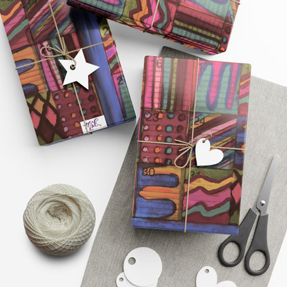 Gift Wrap Papers - "Psychedelic Calendar Muted(tm)" - Medium Square - Three Sizes