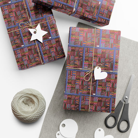 Gift Wrap Papers - "Psychedelic Calendar Muted(tm)" - Small Square - Three Sizes