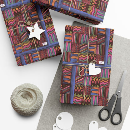 Gift Wrap Papers - "Psychedelic Calendar Muted(tm)" - Small Square - Three Sizes