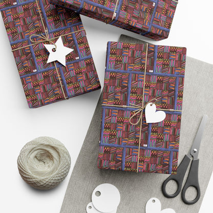 Gift Wrap Papers - "Psychedelic Calendar Muted(tm)" - Small Square - Three Sizes