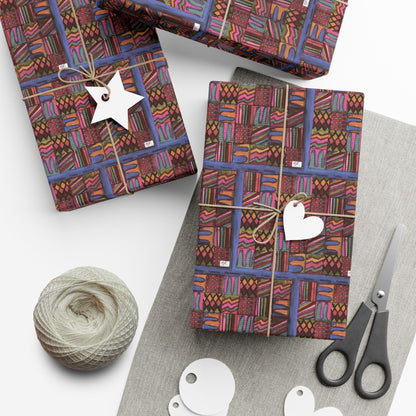 Gift Wrap Papers - "Psychedelic Calendar Muted(tm)" - Small Square - Three Sizes