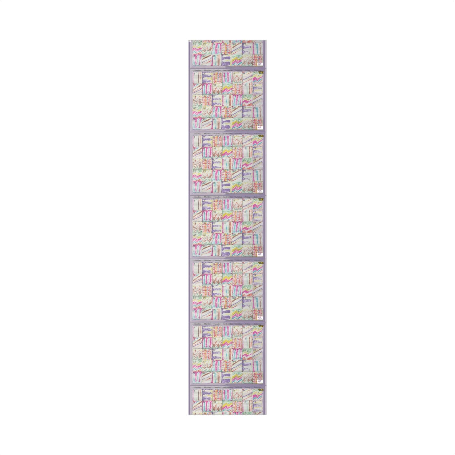 Gift Wrap Papers - "Psychedelic Calendar Seeped(tm)" - Large Square - Three Sizes