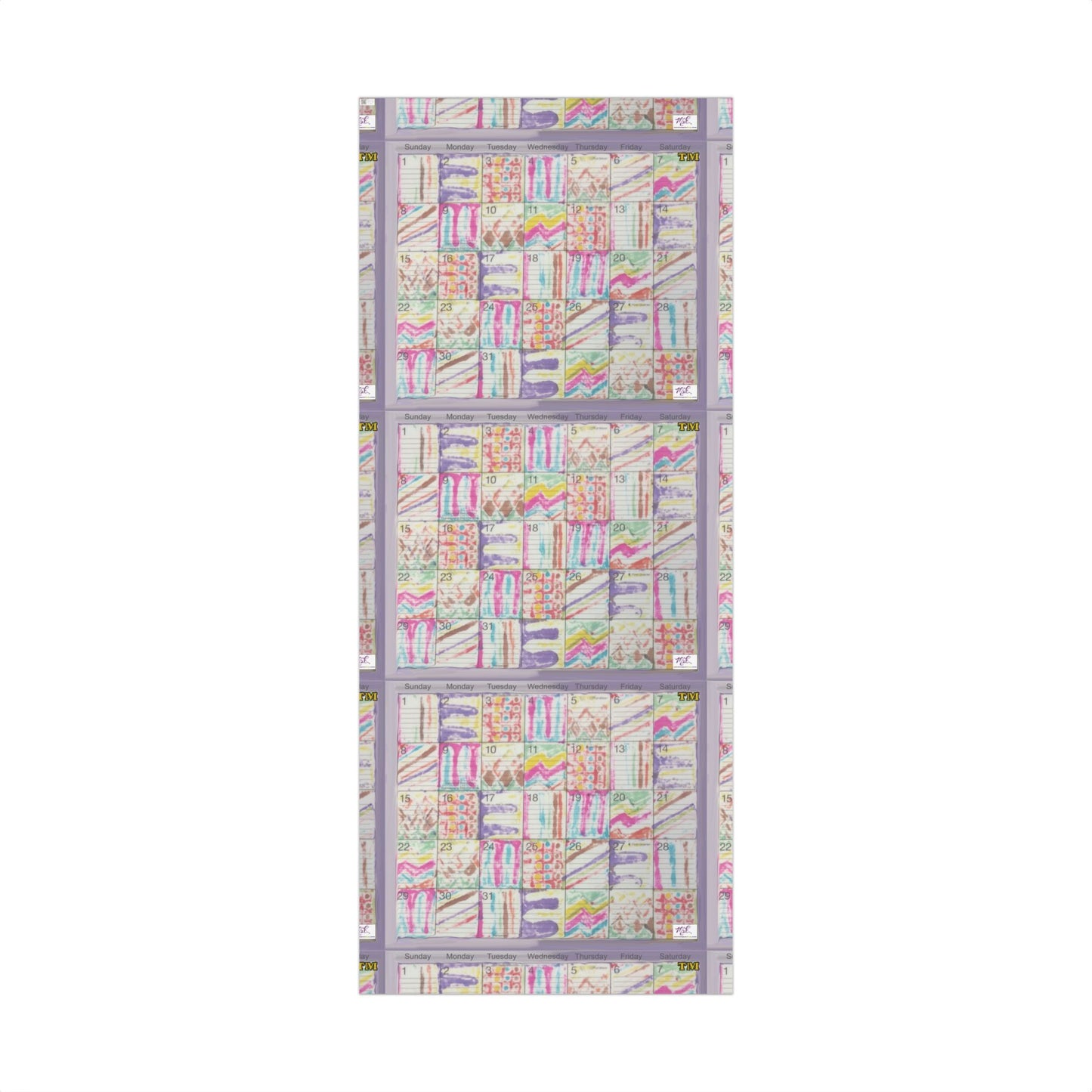 Gift Wrap Papers - "Psychedelic Calendar Seeped(tm)" - Large Square - Three Sizes