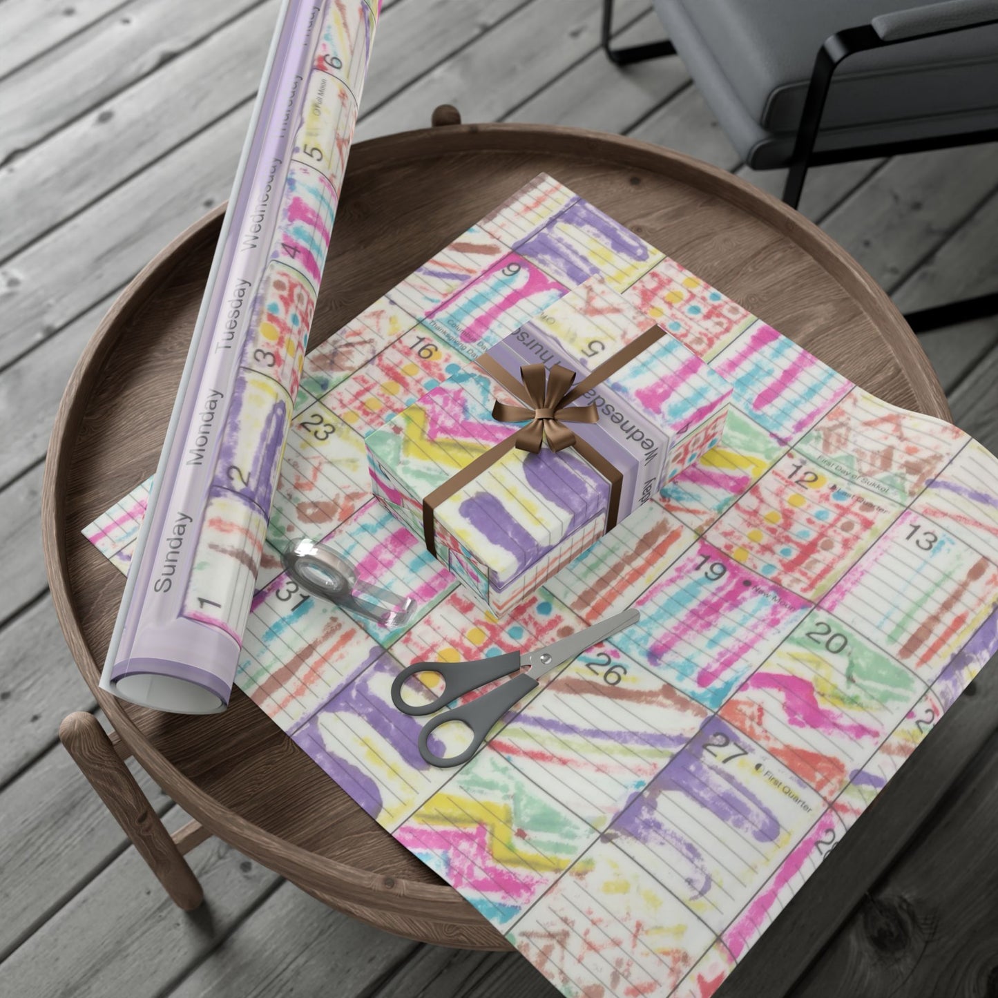 Gift Wrap Papers - "Psychedelic Calendar Seeped(tm)" - Large Square - Three Sizes