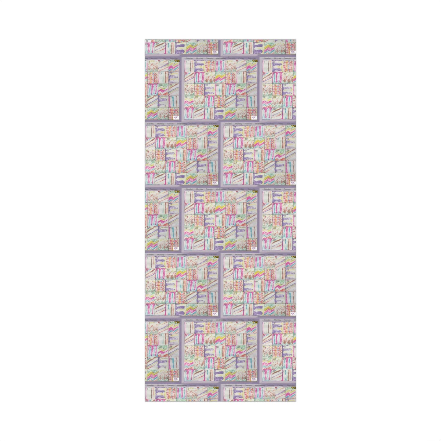 Gift Wrap Papers - "Psychedelic Calendar Seeped(tm)" - Medium Square - Three Sizes