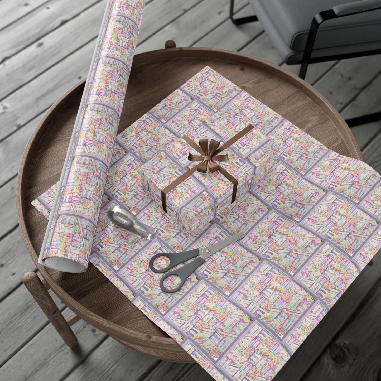 Gift Wrap Papers - "Psychedelic Calendar Seeped(tm)" - Small Square - Three Sizes
