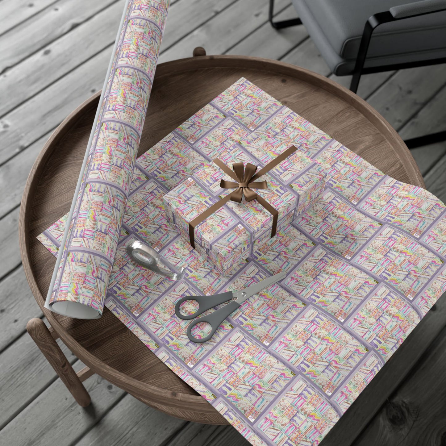 Gift Wrap Papers - "Psychedelic Calendar Seeped(tm)" - Small Square - Three Sizes
