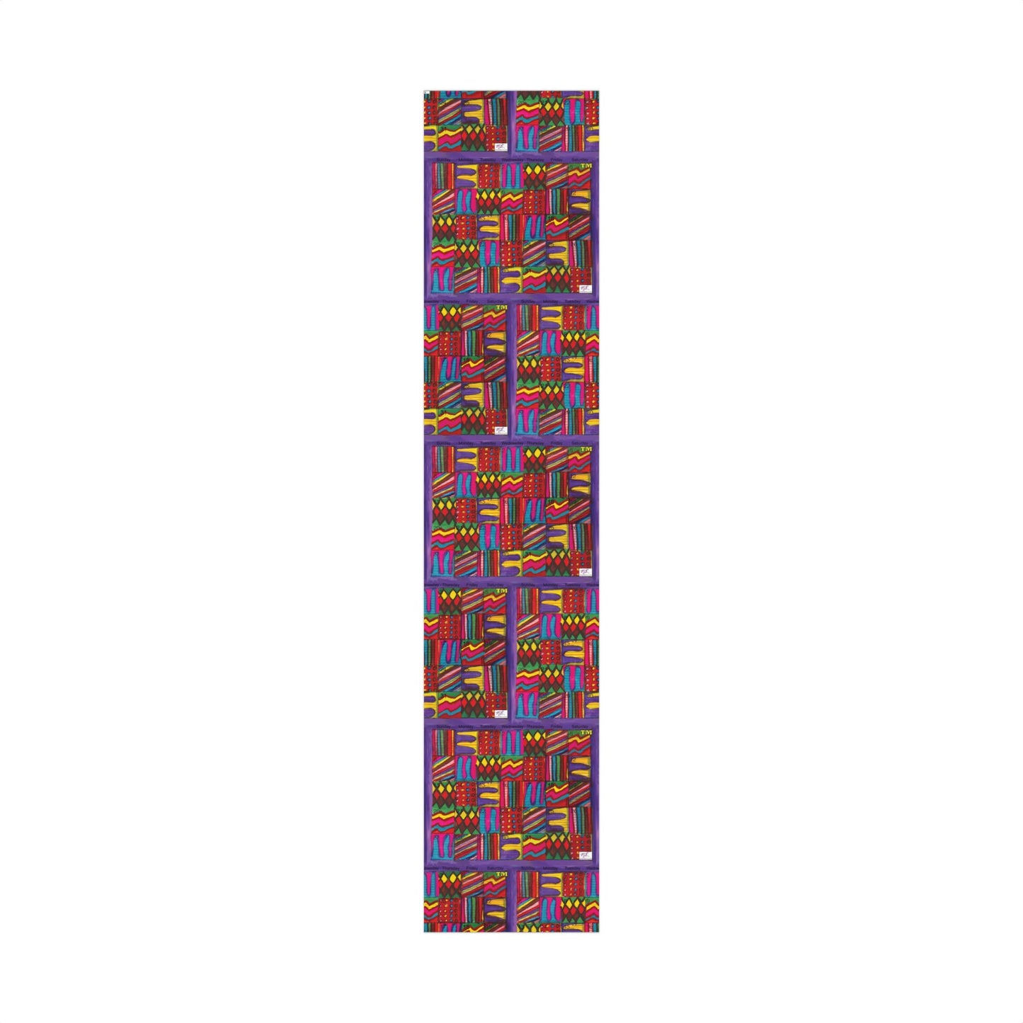 Gift Wrap Papers - "Psychedelic Calendar Vibrant(tm)" - Large Square - Three Sizes