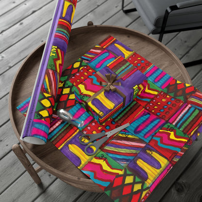 Gift Wrap Papers - "Psychedelic Calendar Vibrant(tm)" - Large Square - Three Sizes