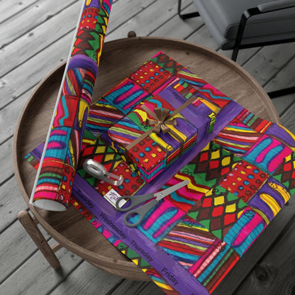 Gift Wrap Papers - "Psychedelic Calendar Vibrant(tm)" - Large Square - Three Sizes