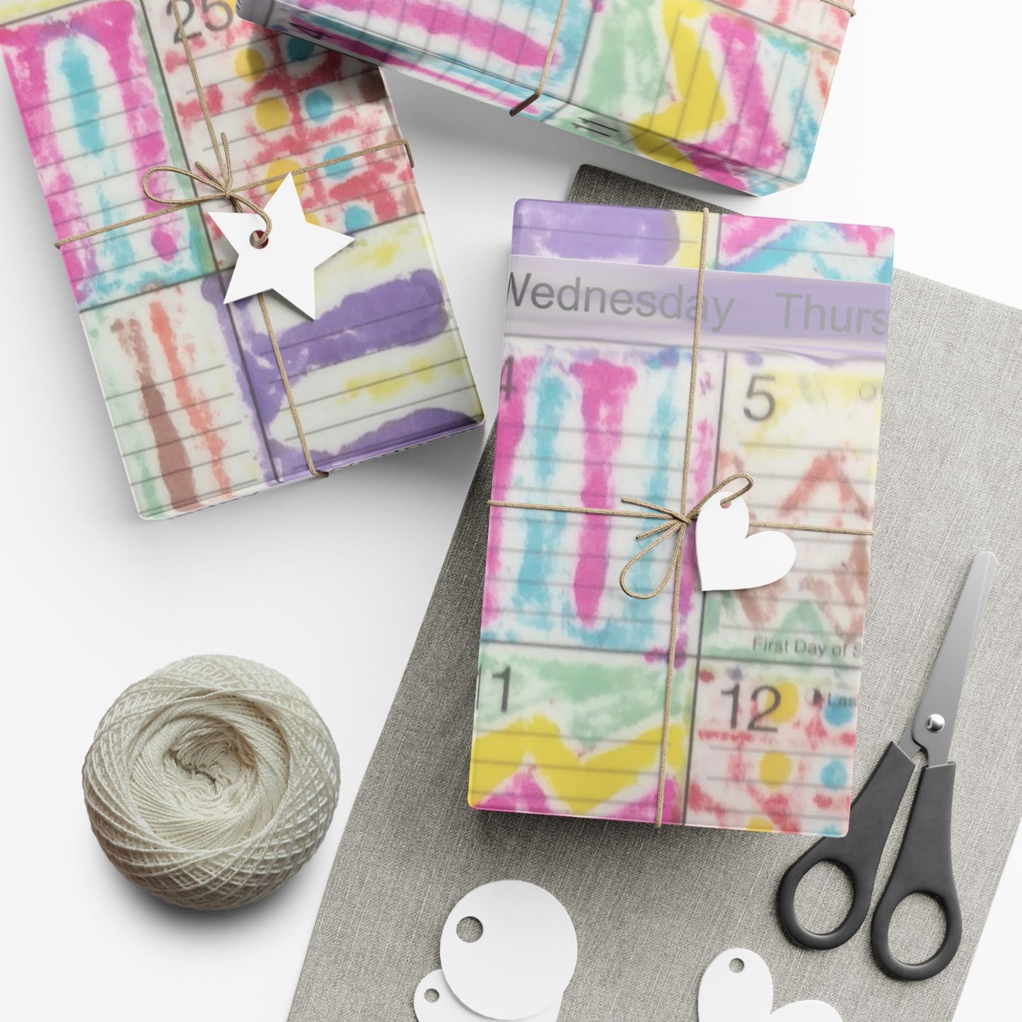 Gift Wrap Papers - "Psychedelic Calendar(tm)" - Seeped - Matte and Satin - Three Sizes