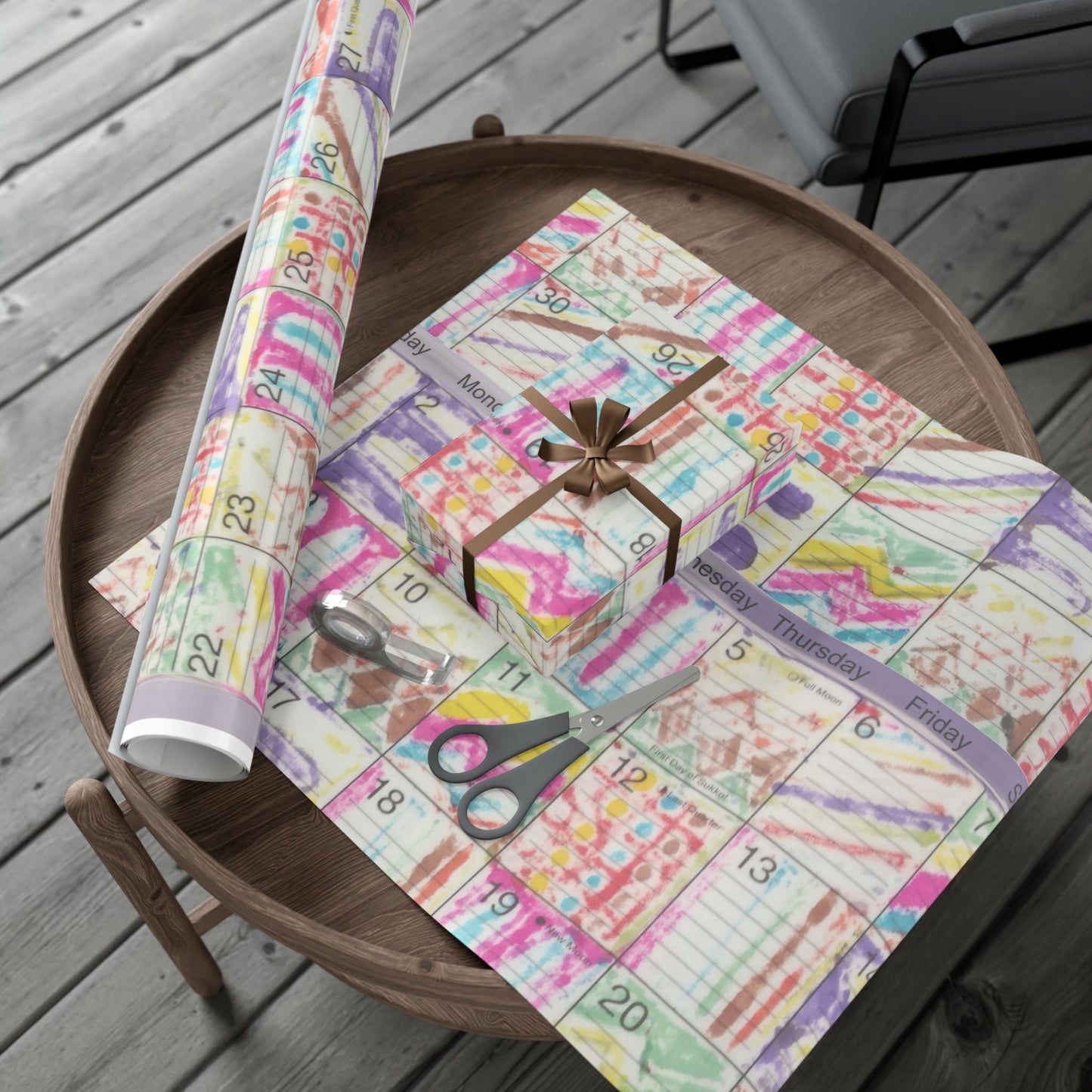 Gift Wrap Papers - "Psychedelic Calendar(tm)" - Seeped - Matte and Satin - Three Sizes