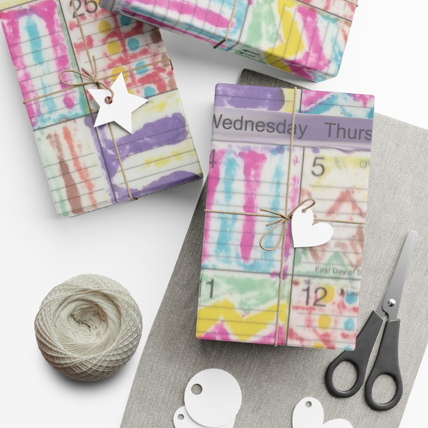 Gift Wrap Papers - "Psychedelic Calendar(tm)" - Seeped - Matte and Satin - Three Sizes