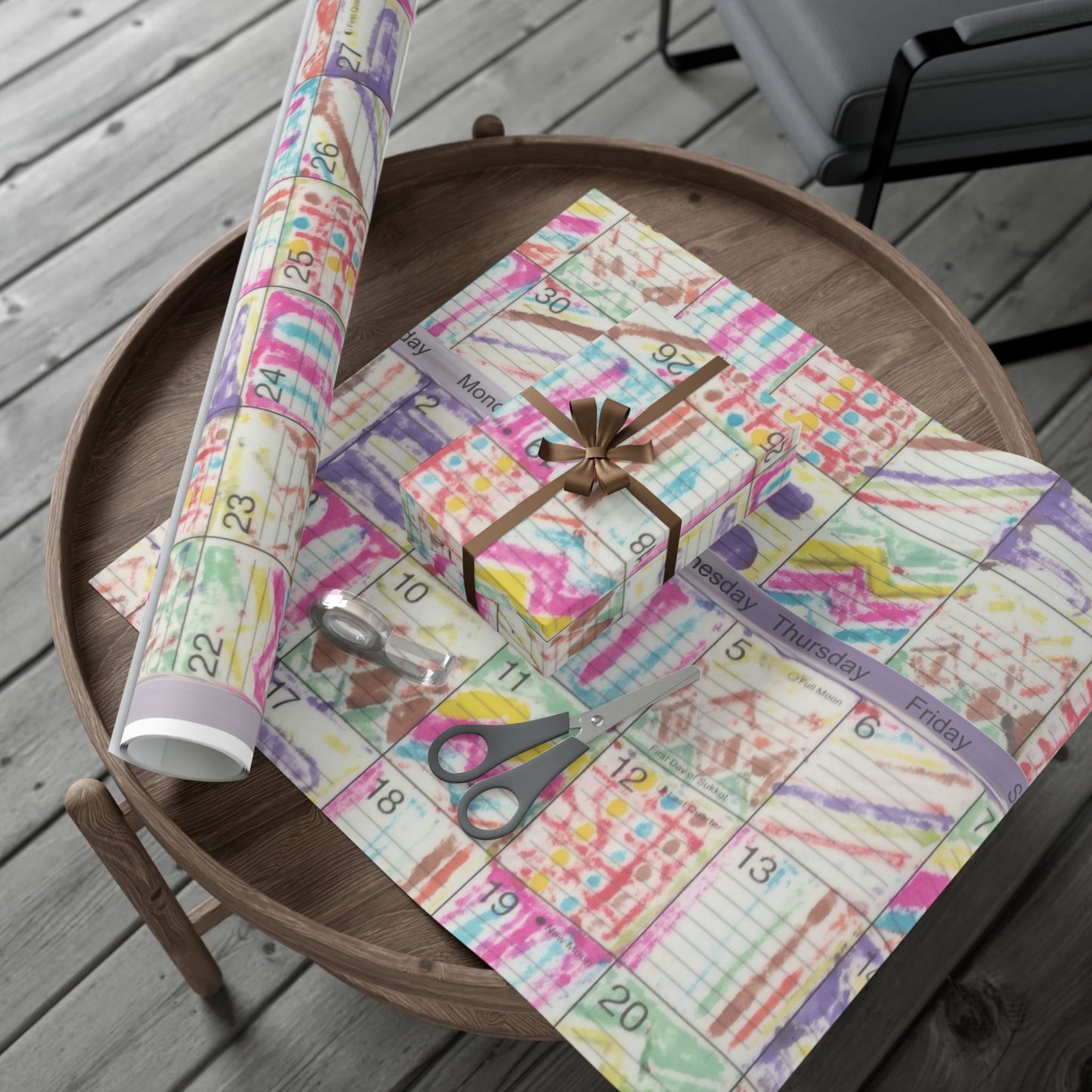 Gift Wrap Papers - "Psychedelic Calendar(tm)" - Seeped - Matte and Satin - Three Sizes