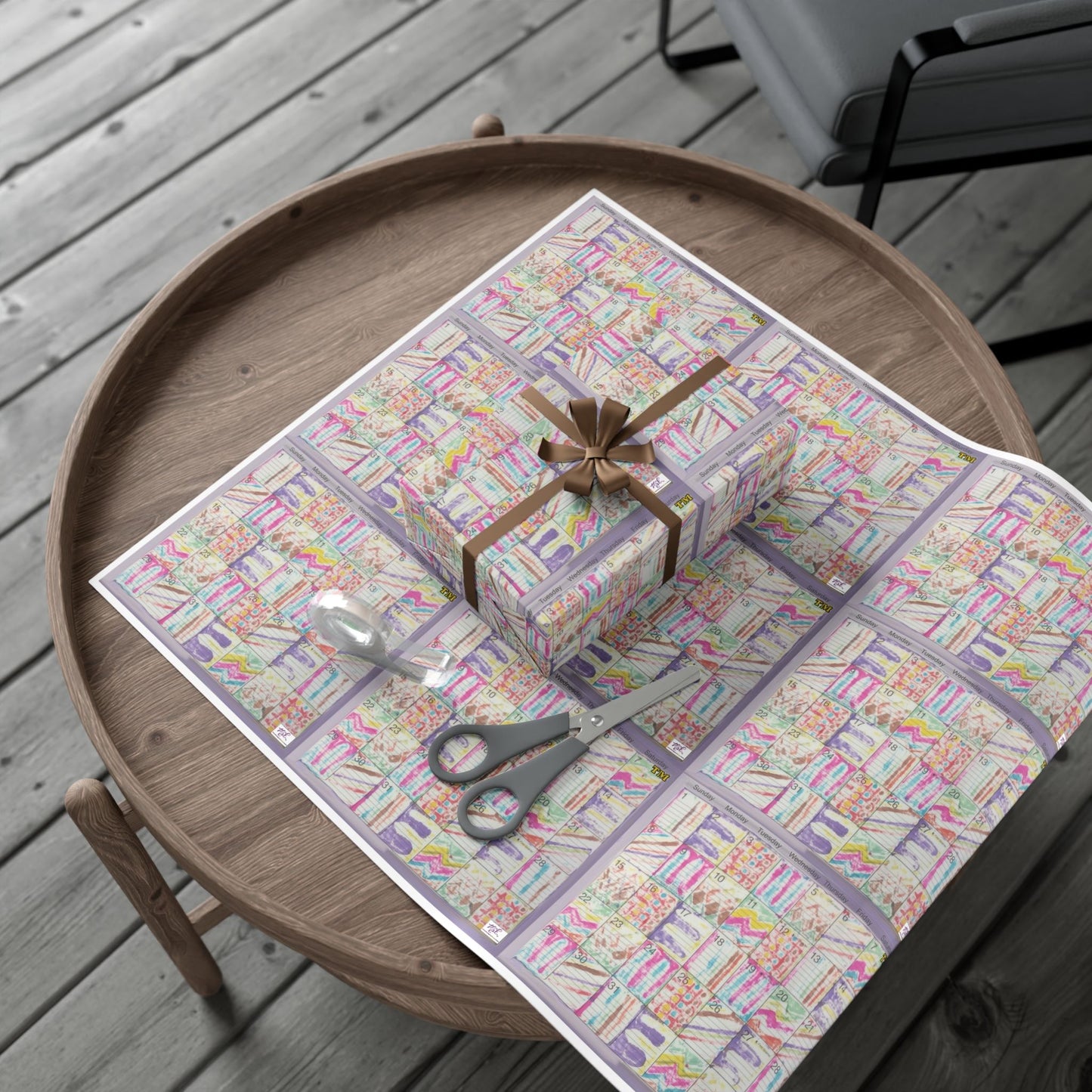Gift Wrap Papers - "Psychedelic Calendar(tm)" - Seeped - Matte and Satin - Three Sizes