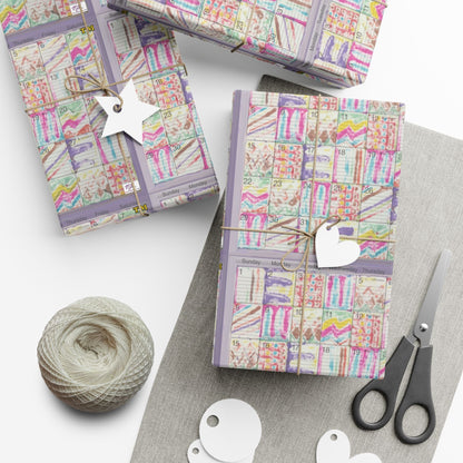 Gift Wrap Papers - "Psychedelic Calendar(tm)" - Seeped - Matte and Satin - Three Sizes