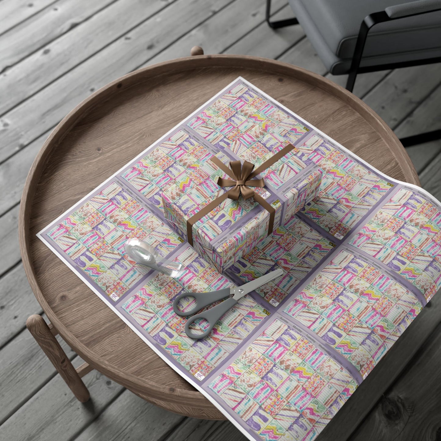 Gift Wrap Papers - "Psychedelic Calendar(tm)" - Seeped - Matte and Satin - Three Sizes