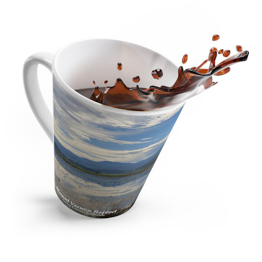 Latte Mug-Mount_Vernon_Reflect-MiE Designs Shop miedesignsshop.com Mirrored by oversized puddle, Mount Vernon in Sutter Co. Concept