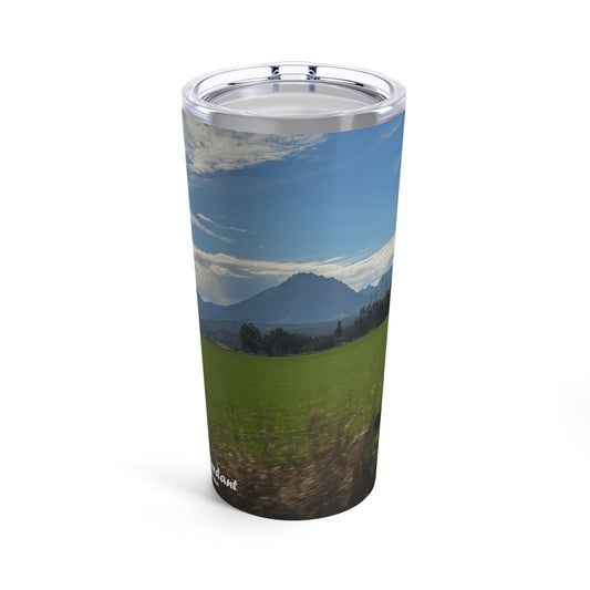 Tumber-20oz-Mount_Vernon_Verdant-Front - MiE Designs Shop miedesignsshop.com Green pastures surround Mt Vernon of the Sutter Buttes.