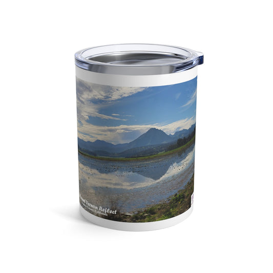 Tumbler 10oz. - Mount_Vernon_Reflect-Front - MiE Designs Shop miedesignsshop.com Mirrored by pond after rain, Mount Vernon in Sutter Co., CA