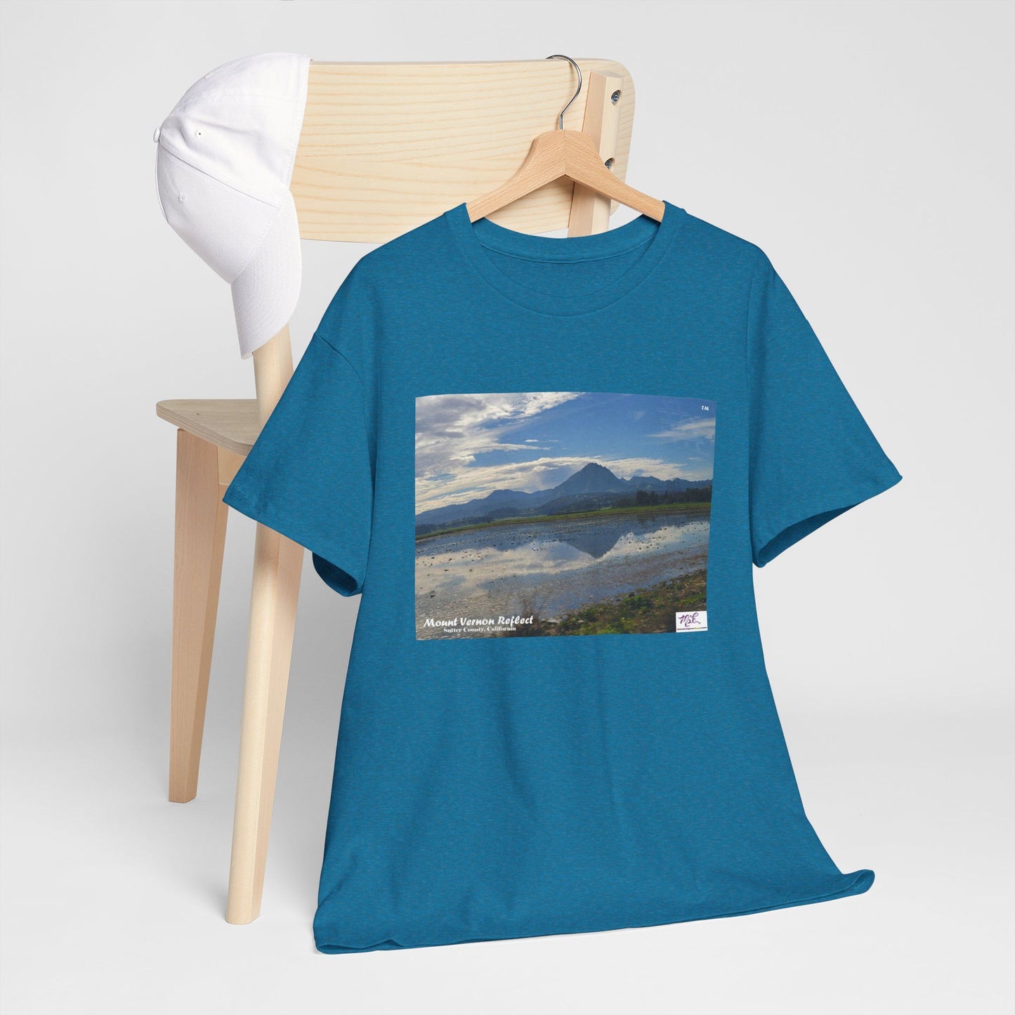 Heavy Cotton Tee:  "Mount Vernon Reflect(tm)" - Blank Sleeves