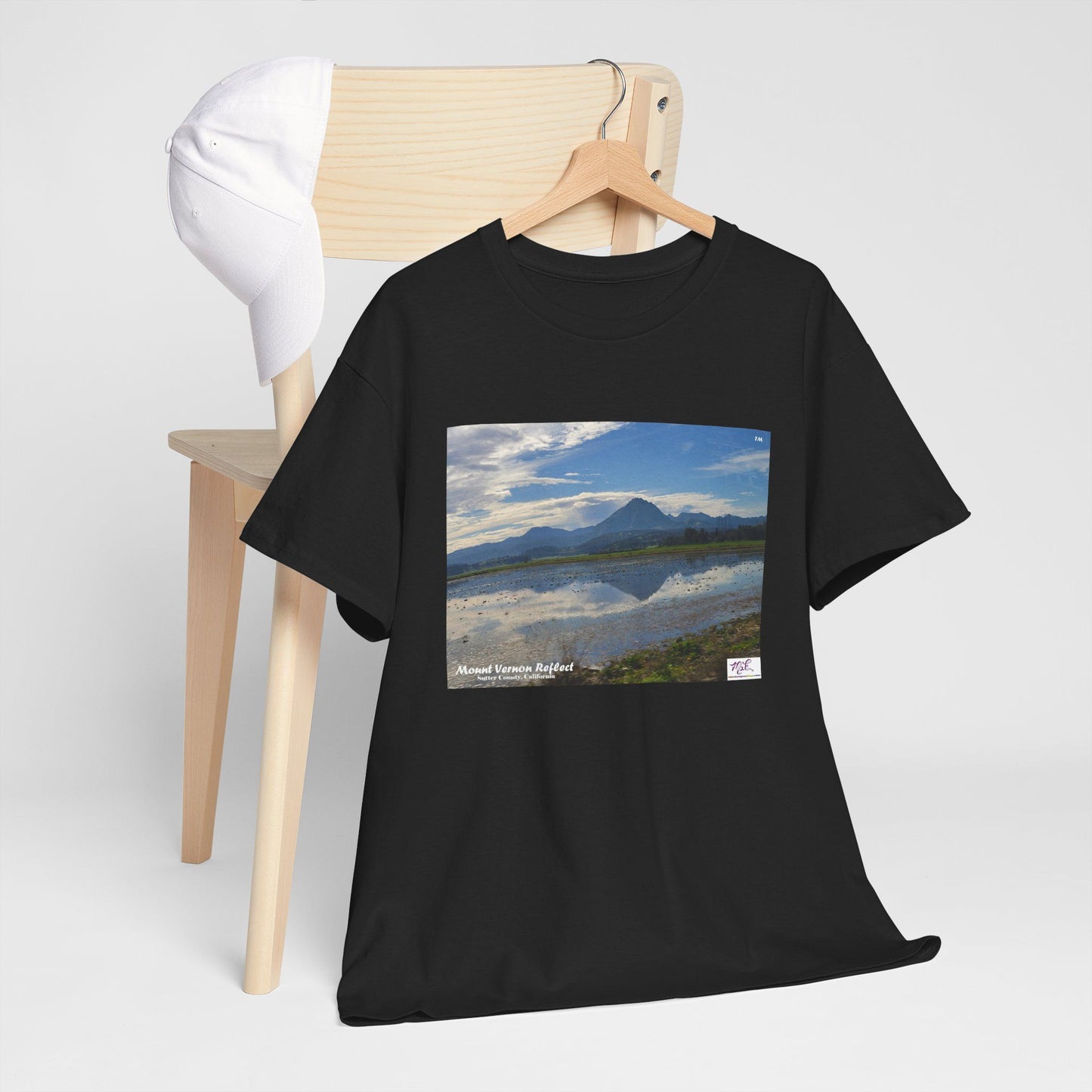 Heavy Cotton Tee:  "Mount Vernon Reflect(tm)" - Blank Sleeves