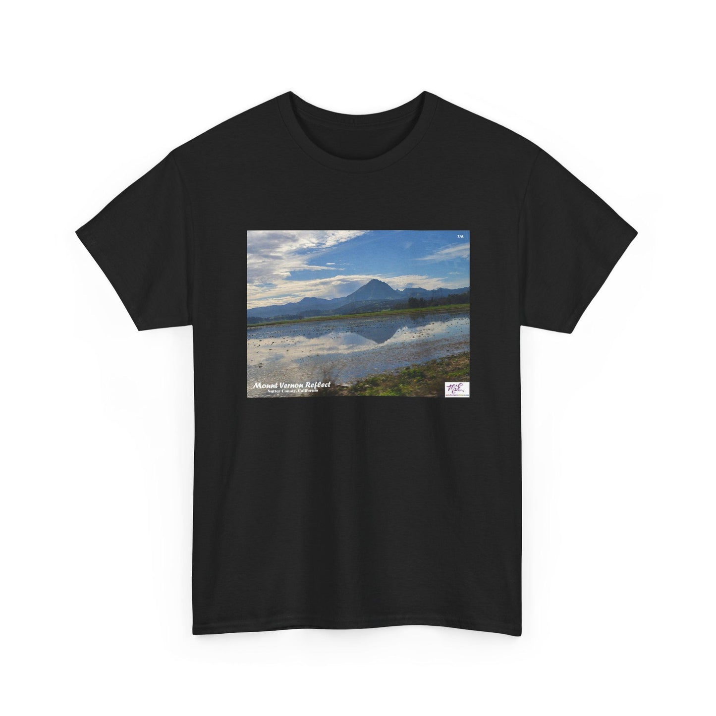 Heavy Cotton Tee:  "Mount Vernon Reflect(tm)" - Blank Sleeves