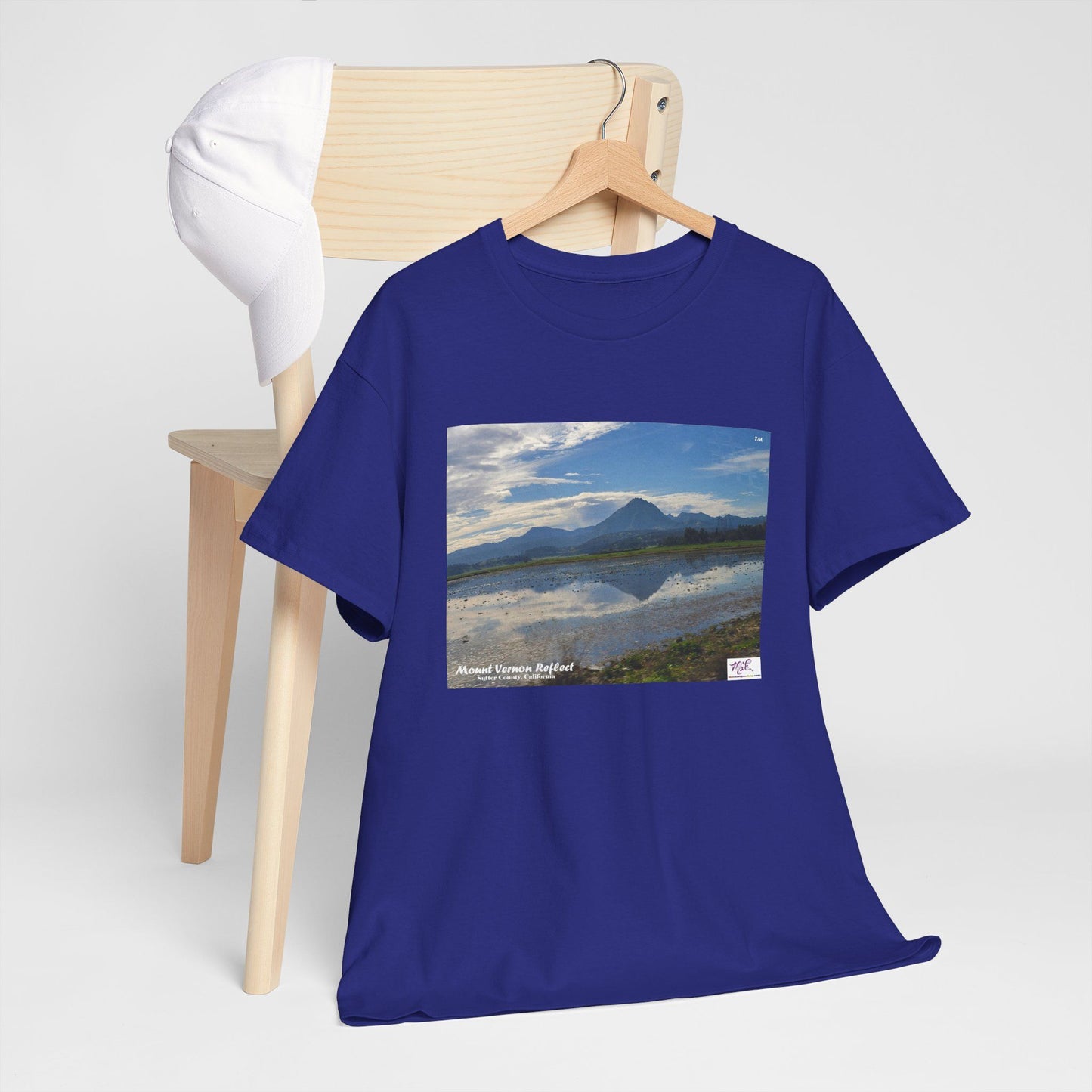 Heavy Cotton Tee:  "Mount Vernon Reflect(tm)" - Blank Sleeves