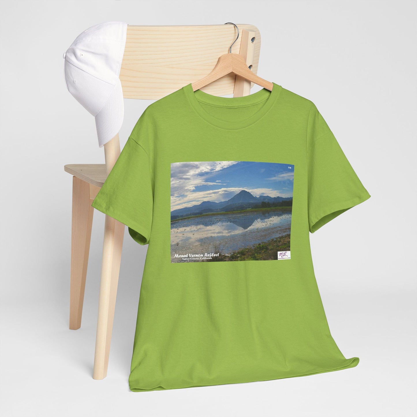 Heavy Cotton Tee:  "Mount Vernon Reflect(tm)" - Blank Sleeves