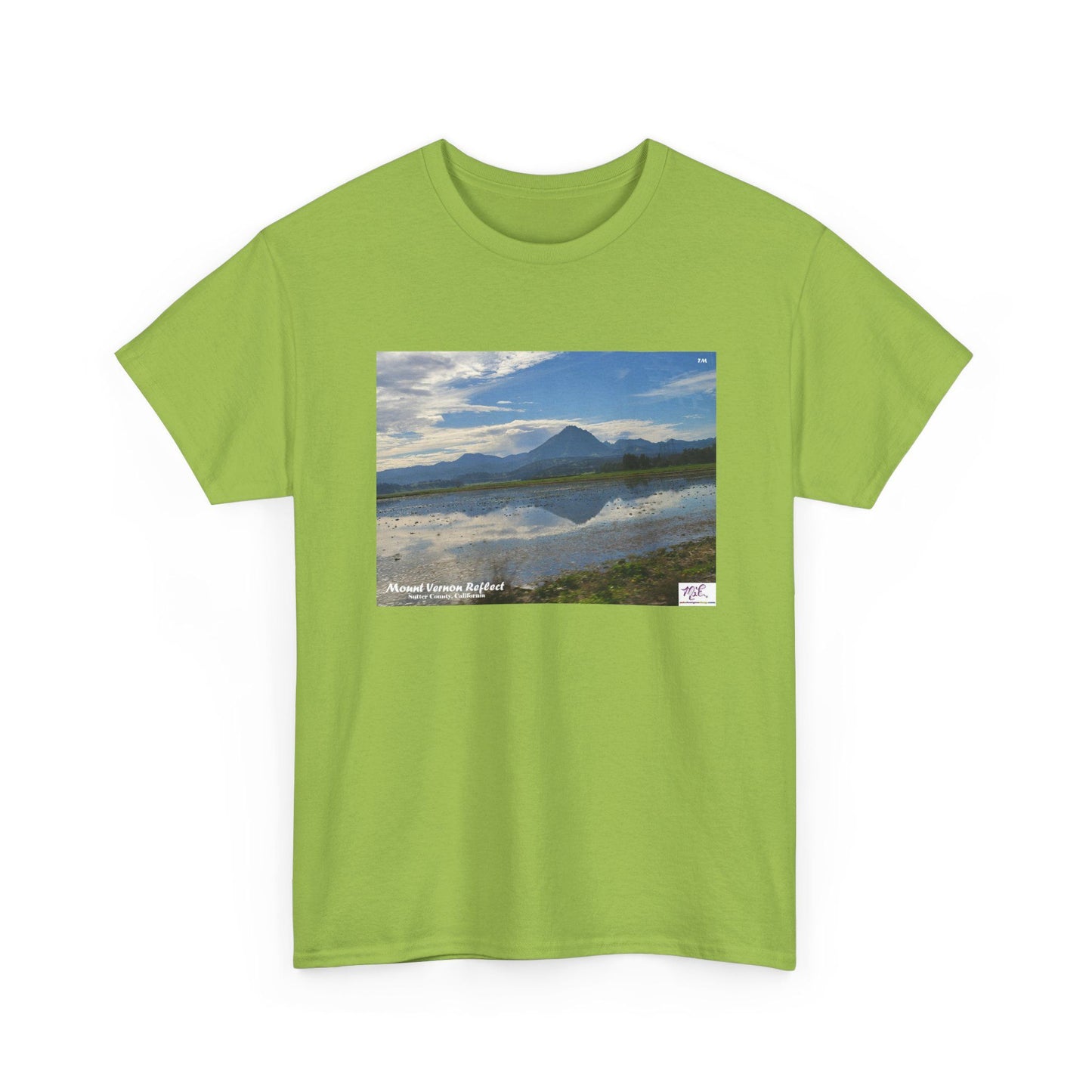 Heavy Cotton Tee:  "Mount Vernon Reflect(tm)" - Blank Sleeves