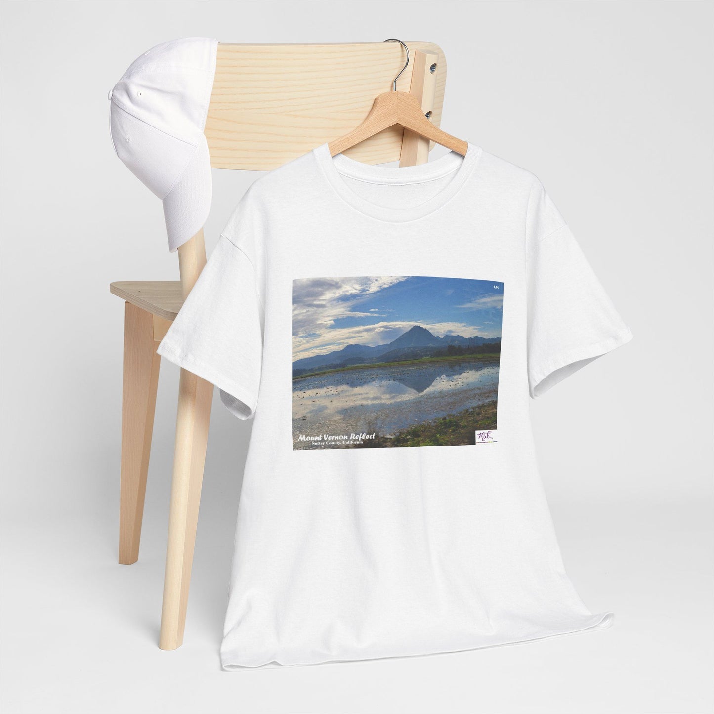 Heavy Cotton Tee:  "Mount Vernon Reflect(tm)" - Blank Sleeves