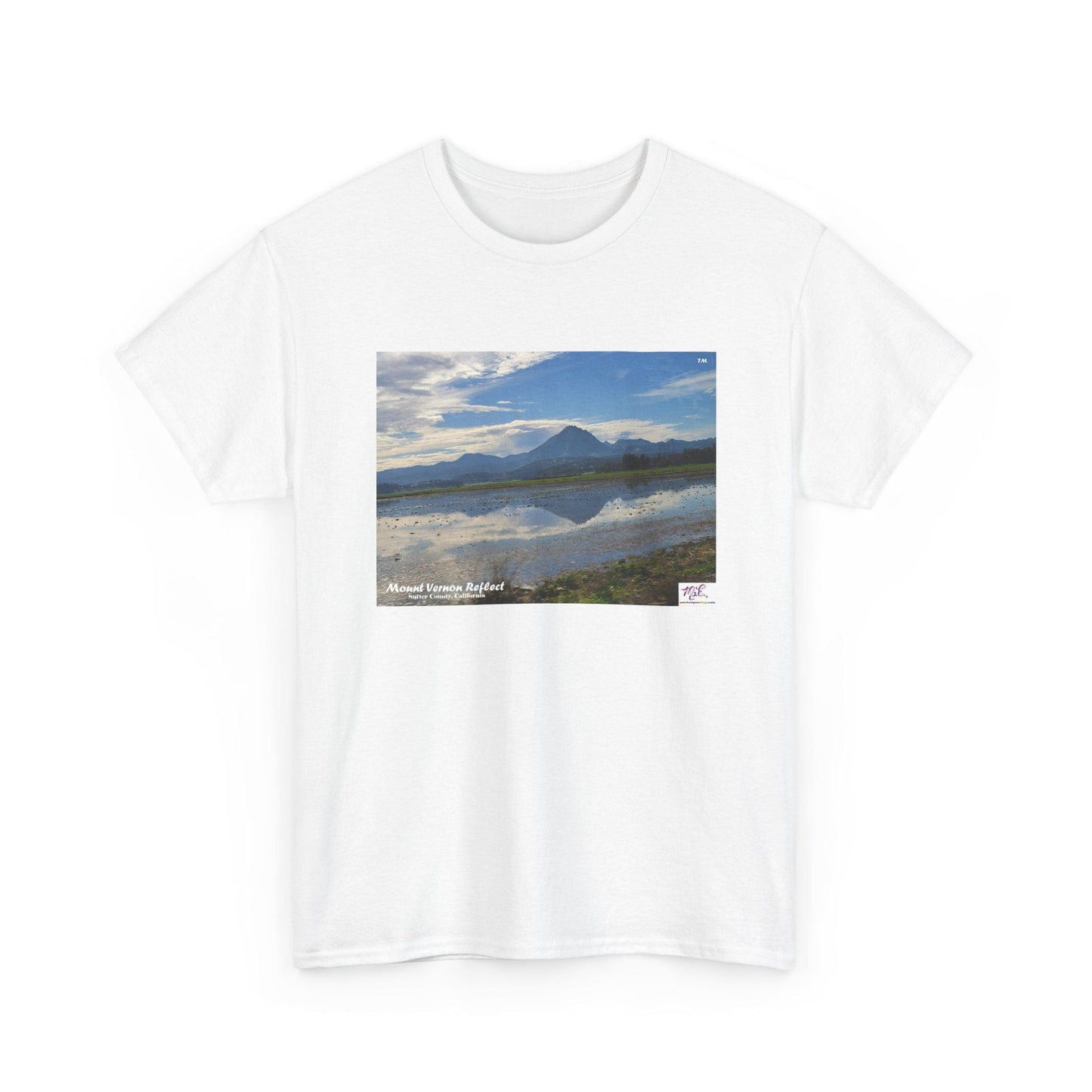 Heavy Cotton Tee:  "Mount Vernon Reflect(tm)" - Blank Sleeves