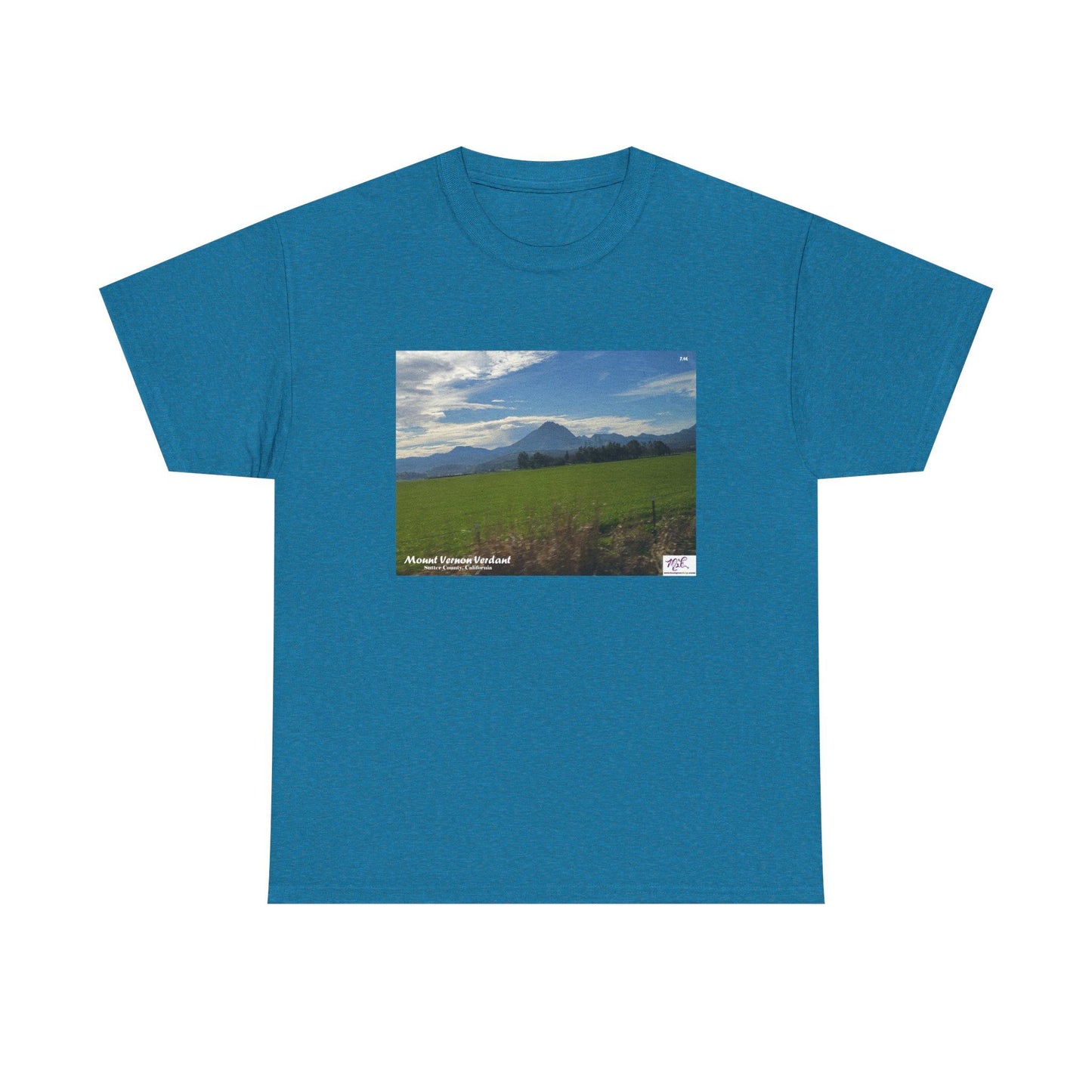 Unisex Heavy Cotton Tee:  "Mount Vernon Verdant(tm)" - Blank Sleeves