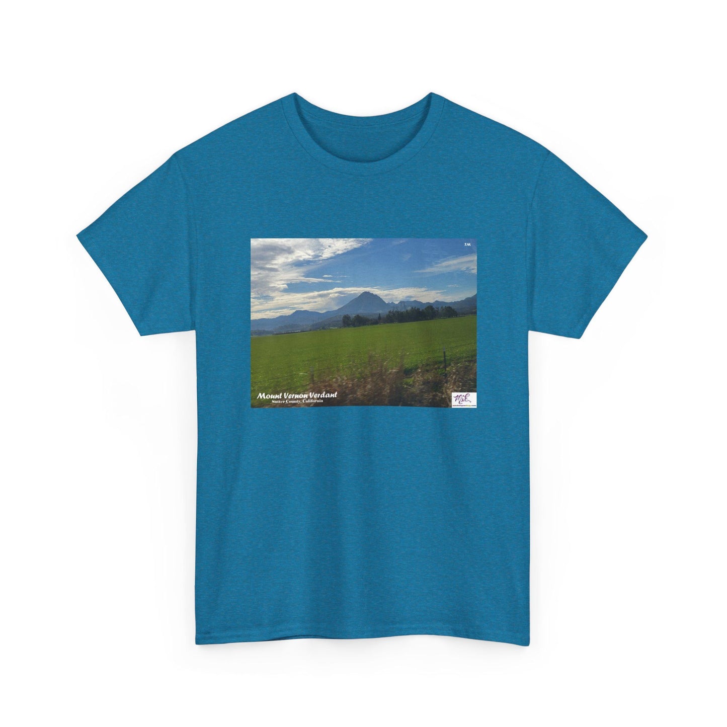 Unisex Heavy Cotton Tee:  "Mount Vernon Verdant(tm)" - Blank Sleeves